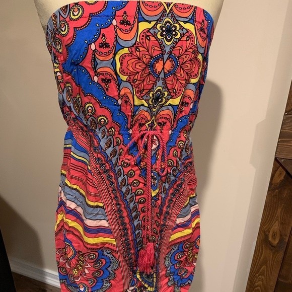 Charming Charlie size small strapless multi colored dress - Picture 1 of 6